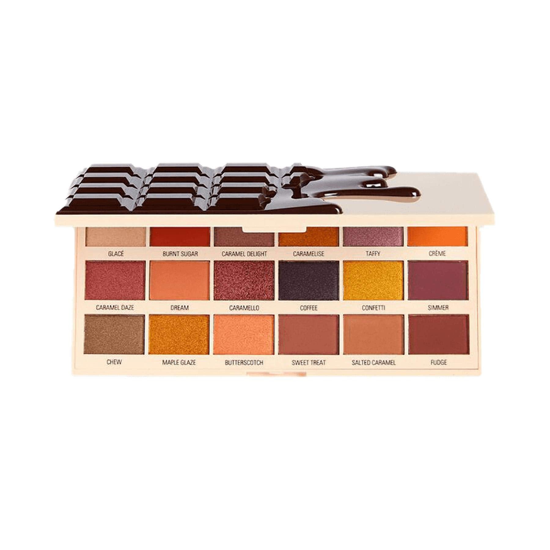 Makeup Revolution I Heart Caramel Nudes Chocolate Eyeshadow Palette 18 Shades 18g