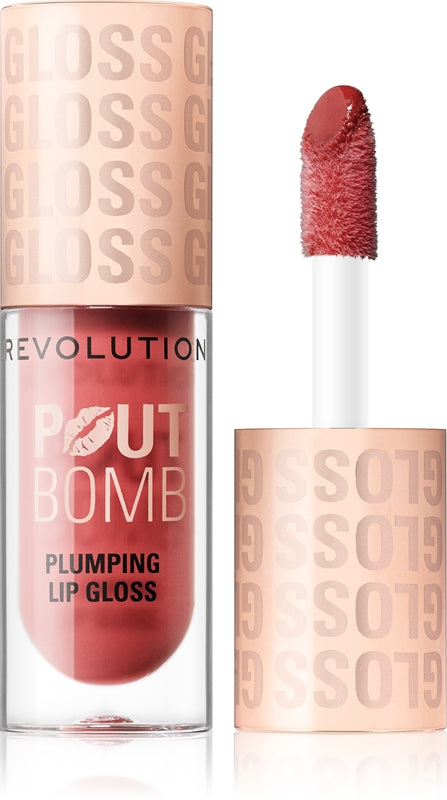 Makeup Revolution Brillant à lèvres repulpant Pout Bomb Melba Warm Peach 4,6 ml