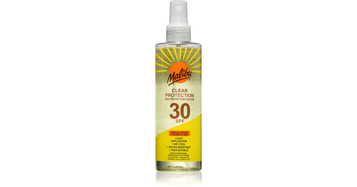 Malibu Clear Spray protecteur SPF30 - Spray solaire waterproof - 250ml