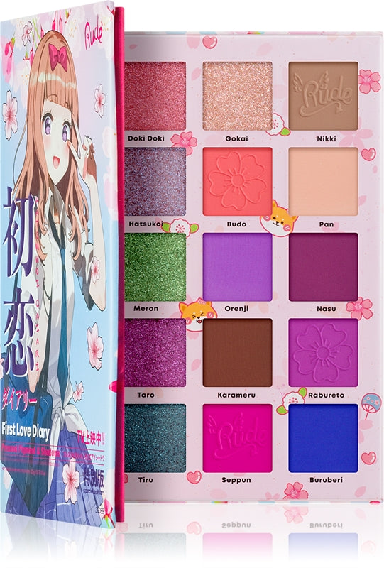 Rude Cosmetics Manga Collection Pigments & Shadows Lidschattenpalette Farbe First Love Diary 22 g