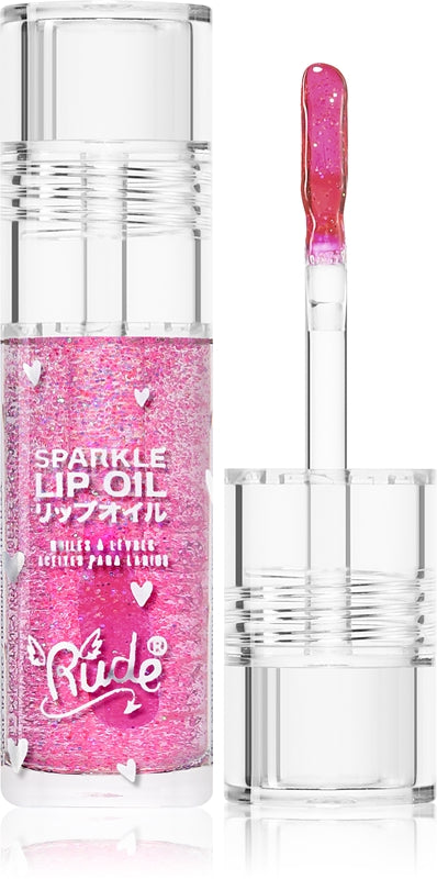 Rude Cosmetics Manga Collection Sparkle Lip Toning Oil Feuchtigkeitsspendende Wirkung Farbe Erdbeere 4 g