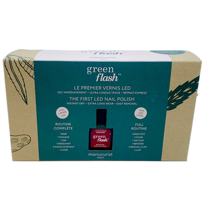 Manucurist Green Flash - Complete Routine Box - LED nail polish - Dark Pansy + 24W lamp