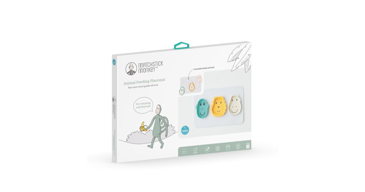 Matchstick Monkey Set Snack Animales Cubiertos Infantiles Mono, León y Jirafa 3 Piezas