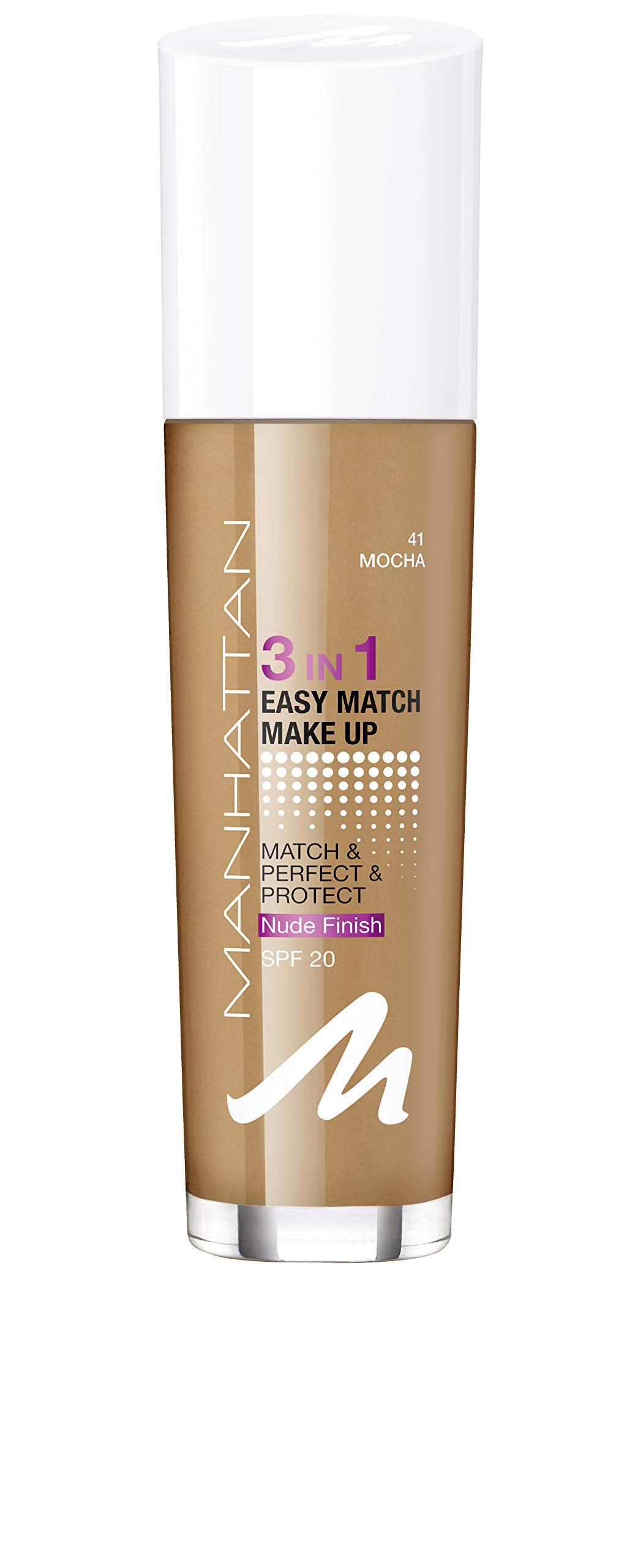 Manhattan Base de maquillaje líquida Easy Match 3 en 1 41 Moka FPS 20 30 ml