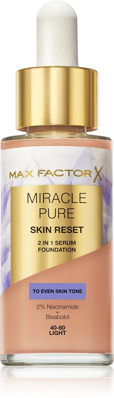 Max factor Miracle Pure Skin Reset 2w1 Podkład-serum - Podkład pod makijaż 30 ml 40-60 Jasny