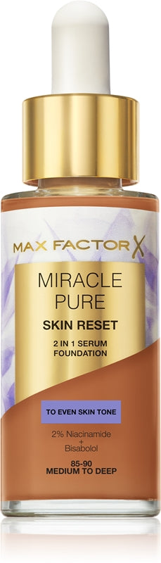 Max Factor Miracle Pure Skin Reset 2w1 podkład-serum - makijaż 30 ml 85-90 średni - głęboki