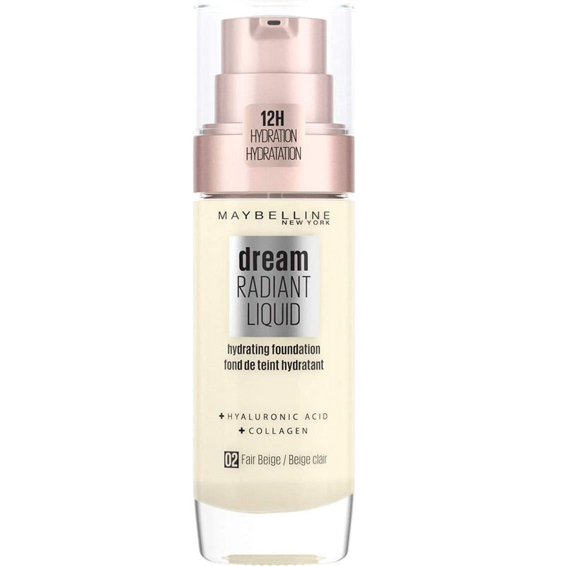 Maybelline Dream Radiant Hyaluronic Acid Moisturizing Liquid Foundation 02 Light Beige 30 ml