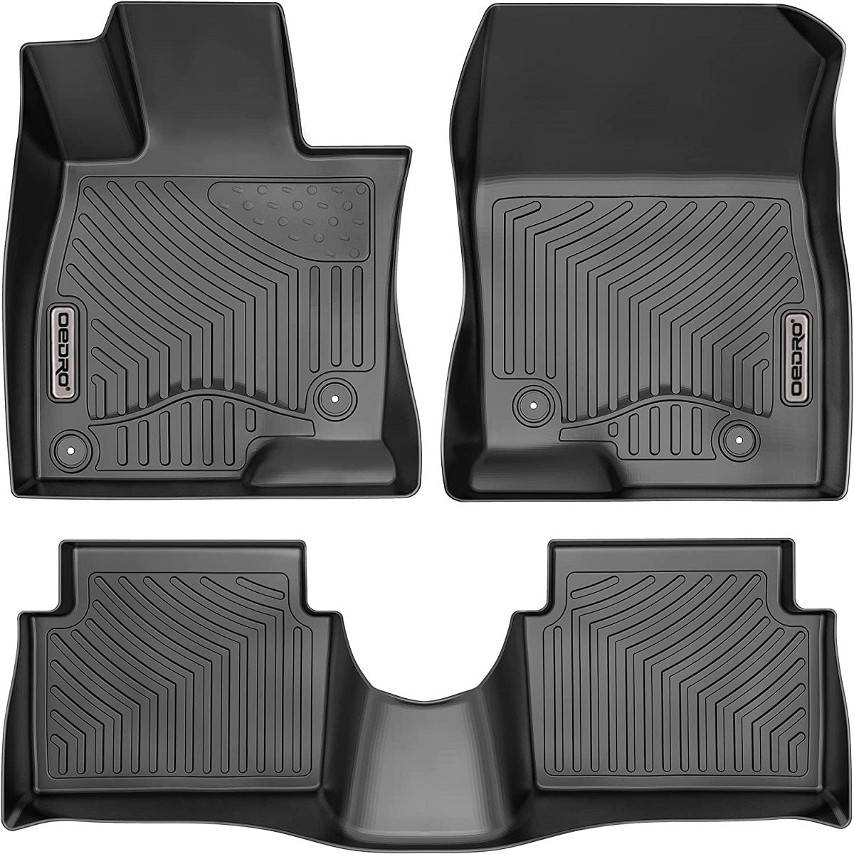 OEDRO Floor Mats for 2014-2018 Mazda 3 Sedan-Hatchback, Unique Black TPE All-Weather Guard Full Set Liners