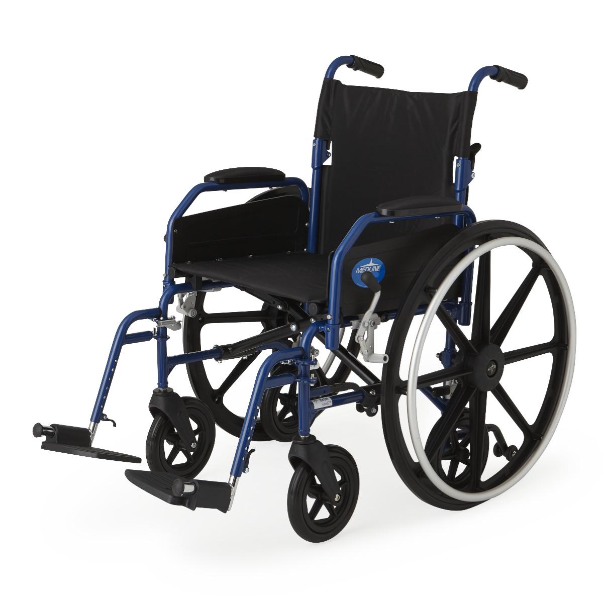 Hybrid 2 Transport Wheelchair Chair, 18", Swing-away Legs