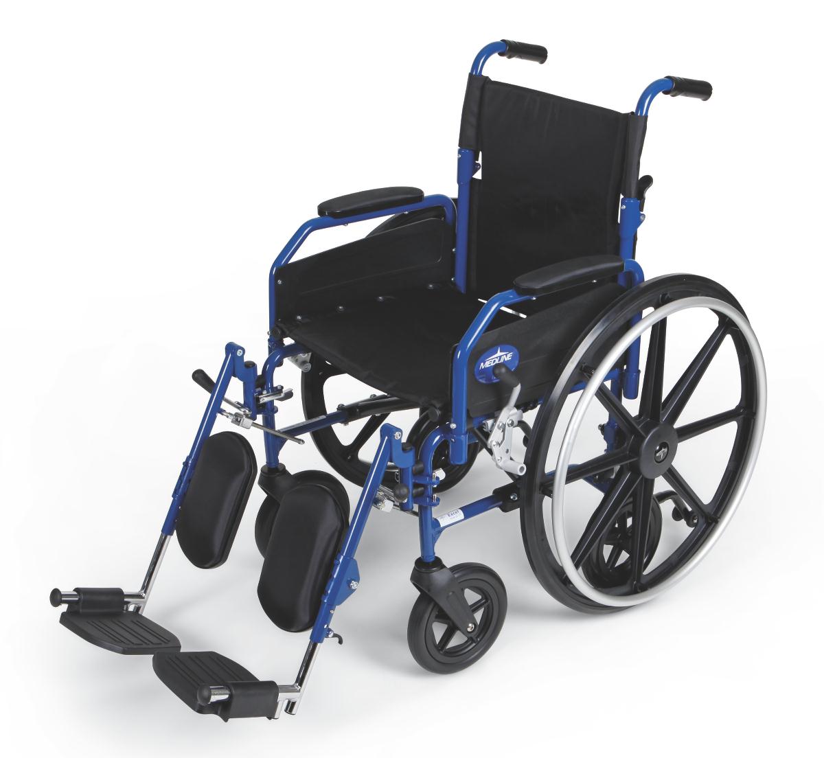 Hybrid 2 Transport Wheelchair Chair, 18", Elevating Legs