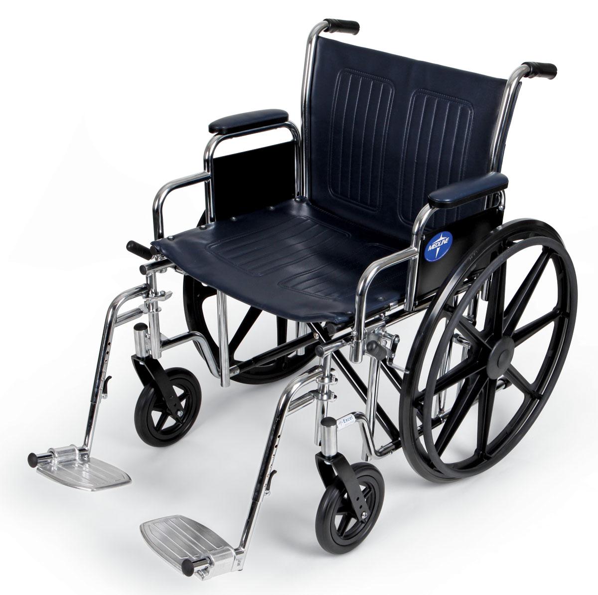 Extra Wide Wheelchair, 22", Swing-away Legs