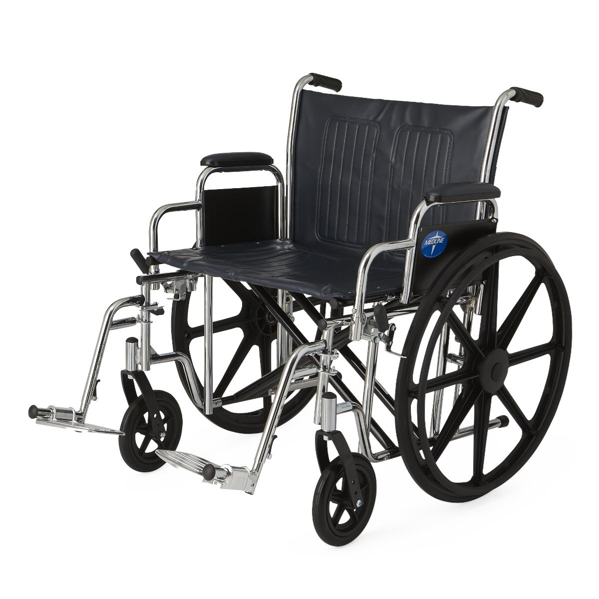 Extra Wide Wheelchair, 24", Swing-away Legs
