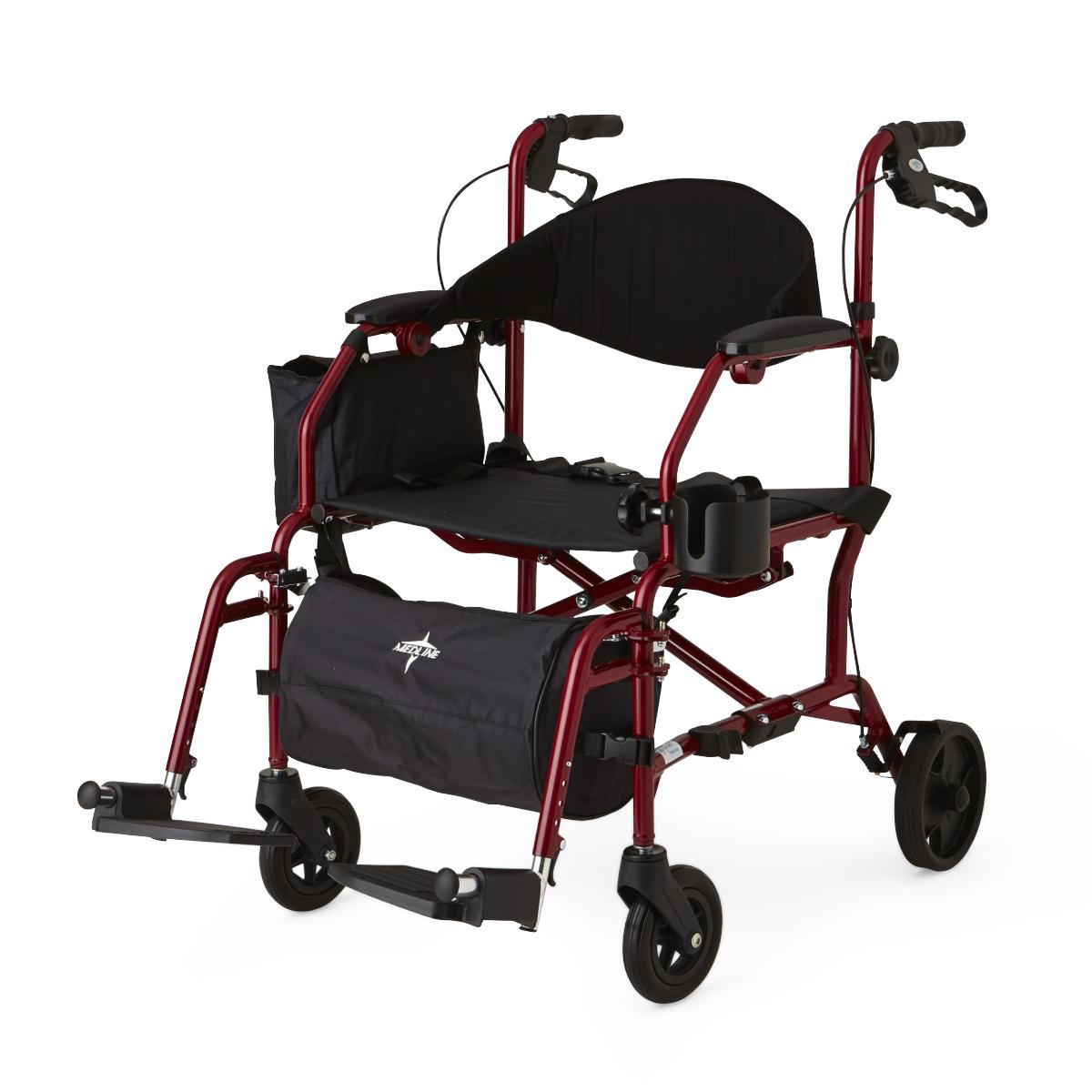 Excel Combination Rollator - Transport Chair, Red