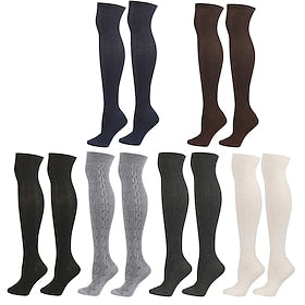 Women's Knee High Socks Home Daily Solid Color Polyester Spandex Basic Classic Warm 1 Pair