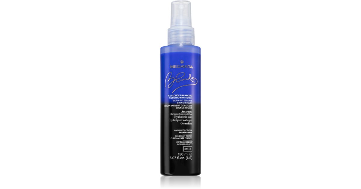 Medavita Blondie Ice Blonde Enhancing Leave-in spray balsam serum for kalde blonde nyanser pH 4,5 150 ml