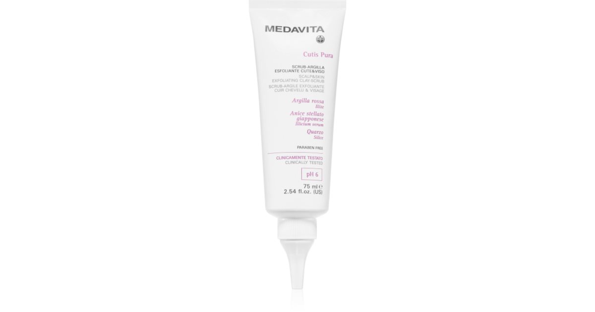 Medavita Cutis Pura Gommage nettoyant exfoliant visage et cuir chevelu 75 ml