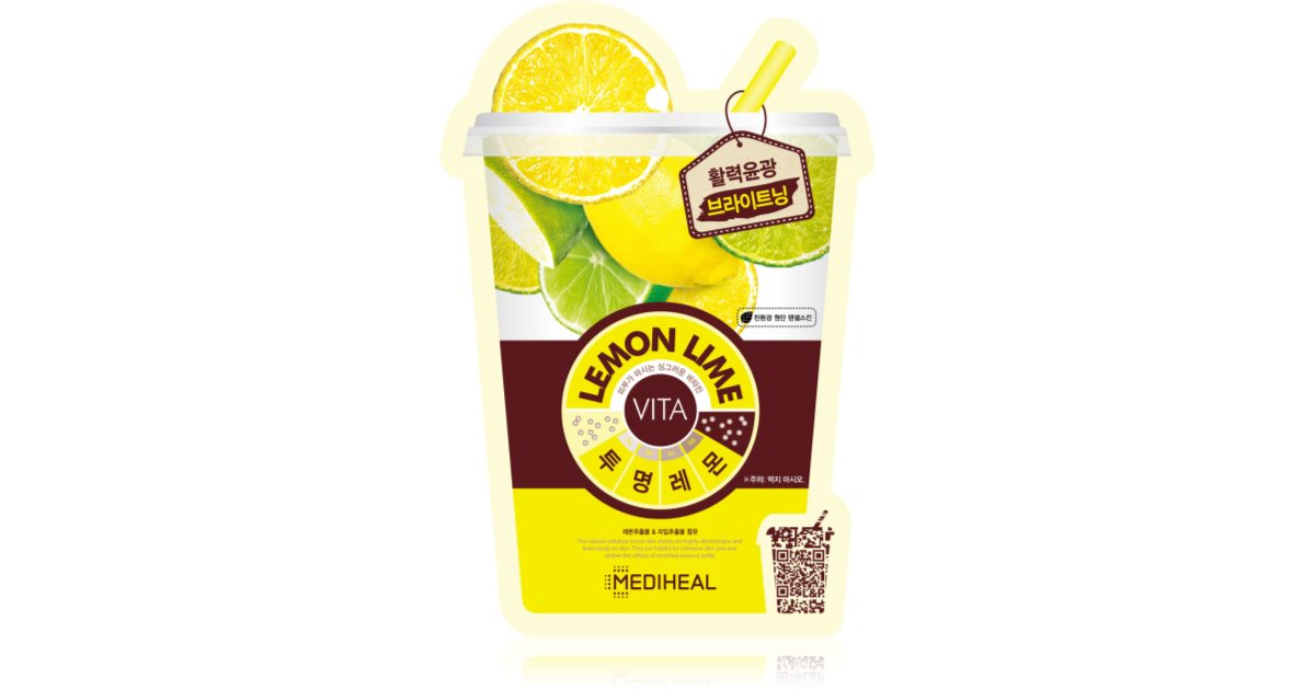 MEDIHEAL Vita limone Lime illuminating face mask in tissue 20 ml