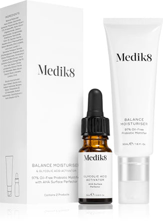 Medik8 Crema hidratanta echilibranta cu activator de acid glicolic Tratament facial hidratant impotriva punctelor negre 50ml