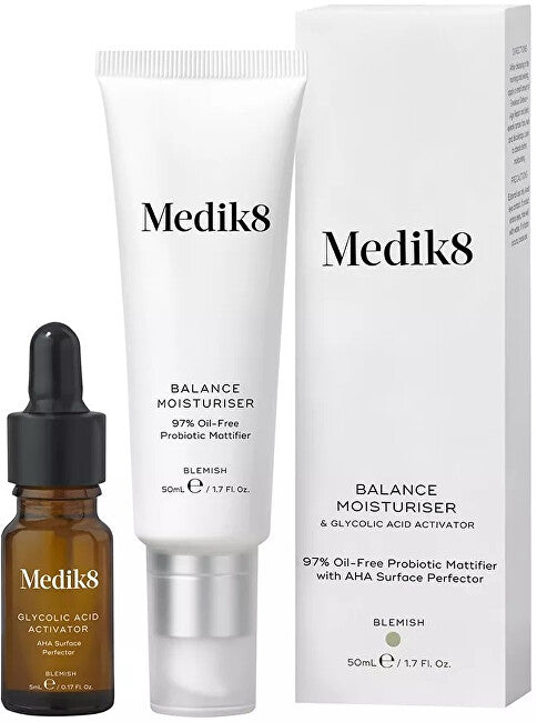 Medik8 Problem Skin Cream Moisturizing Cream for Balance and Glycolic Acid Activator (Surface Perfector) 50ml