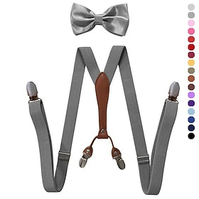 Rétro Vintage Les rugissantes années 20 1920s Bretelles Gatsby le magnifique Homme Mascarade Nœud papillon