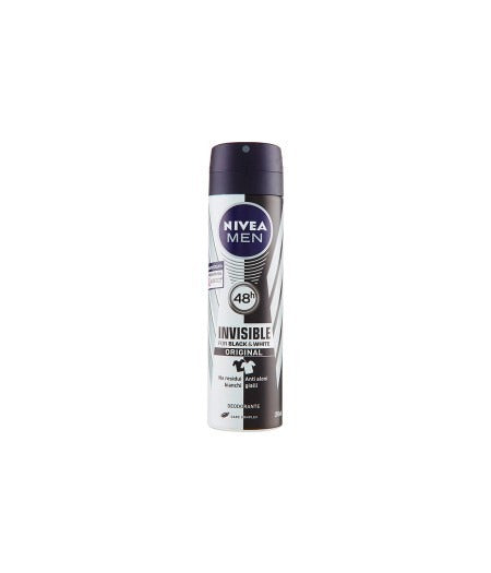 Nivea Herre 48H Usynlig For Sort & Hvid Original - Deodorantspray 150 ml
