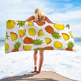toalha de praia 100% microfibra série de frutas tropicais toalha de praia grande, 35x70, toalha de natação grande para adolescentes adultos, secagem rápida, ab