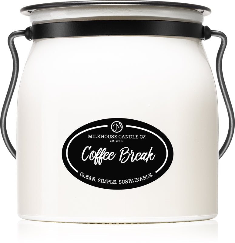 Milkhouse Candle Co. Smetanová dóza na máslo s vonnou svíčkou Coffee Break 454g
