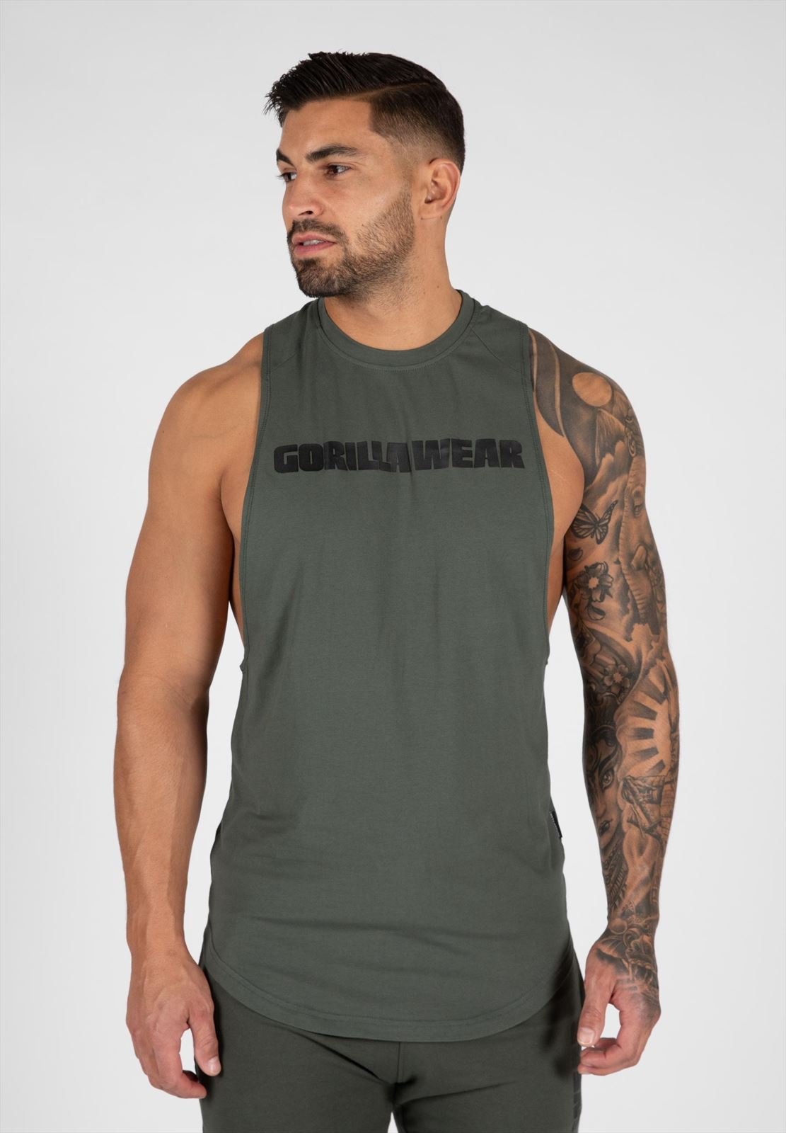 Milo Drop Armhole Tank Top - Green - 4XL