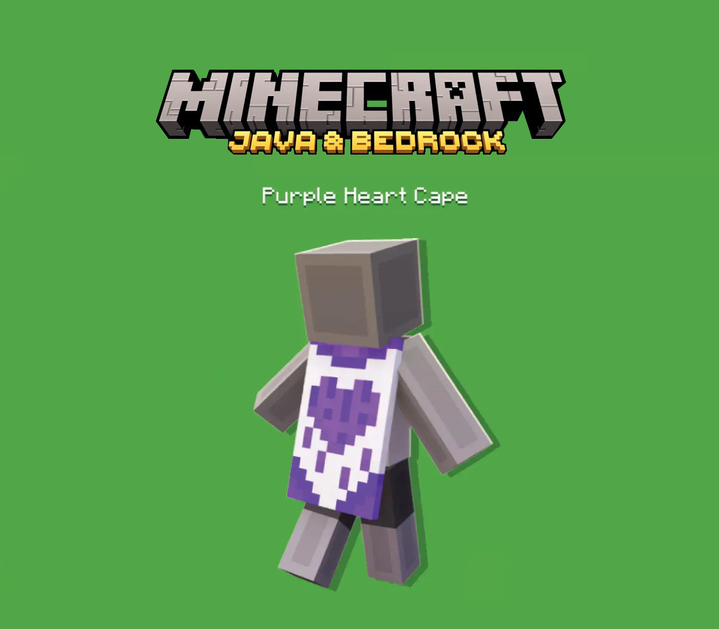 Minecraft Java & Bedrock Edition - Purple Heart Cape DLC XBOX One - Xbox Series X|S - PC CD Key