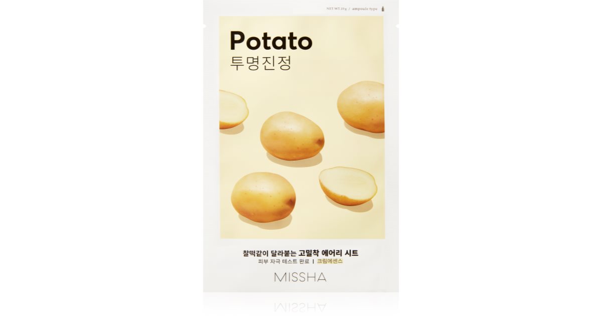 Missha Luftig passform potetutjevning lysende stoffmaske 19g