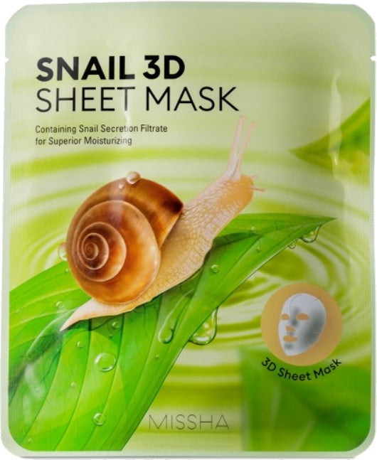 Missha Snail 3D hydrating face mask with snail extract 23 g