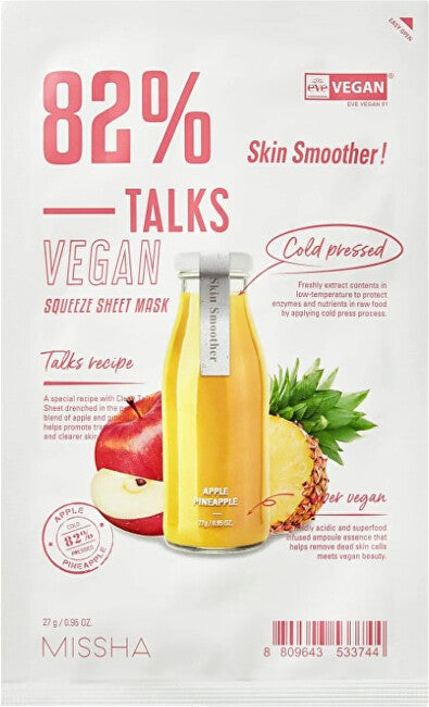 Missha Talks Vegan Squeeze Skin Smoother (sheetmaske) 27 g