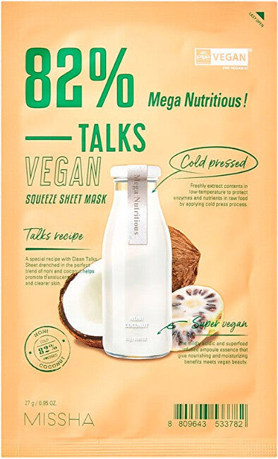 Missha Talks Vegan Squeeze Mega Nutritious (sheetmaske) 27 g