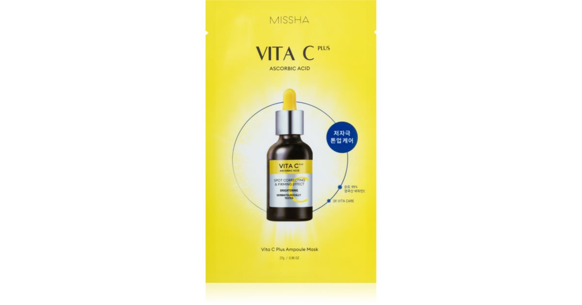 Missha Vitamin C Plus Brightening Face Mask in Tissue with Vitamin C 27 g