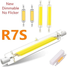dimbaar geen flikkering led r7s glass cob tube lamp 78mm 118mm maïs lamp 110v 220v high power j78 j118 vervangen halogeen licht lampadas