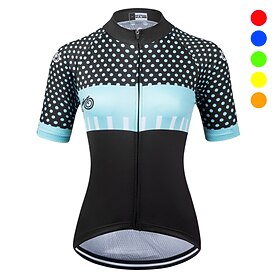 21Grams Women's Cycling Jersey Short Sleeve Bike Top with 3 Rear Pockets Mountain Bike MTB Road Bike Cycling Breathable Moisture Wicking Quick Dry Reflective S