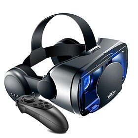 óculos 3d vr realidade virtual 3d vr headset óculos inteligentes capacete para smartphones celular 7 polegadas lentes binóculos com controladores