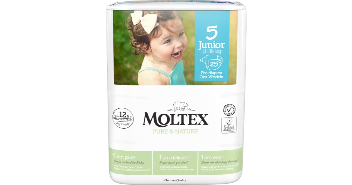 Moltex Couches jetables ECO Pure & Nature Junior taille 5 11-16 kg 25 pièces