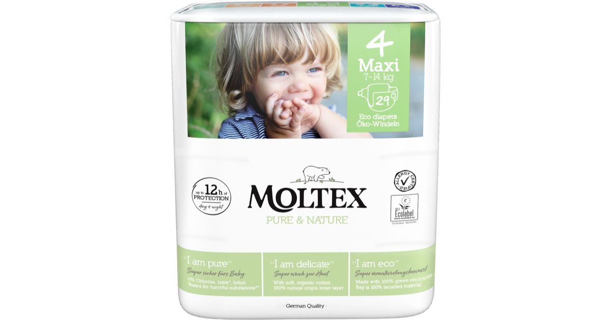 Moltex Couches jetables Pure & Nature Maxi taille 4 ECO 7-14 kg 29 pièces