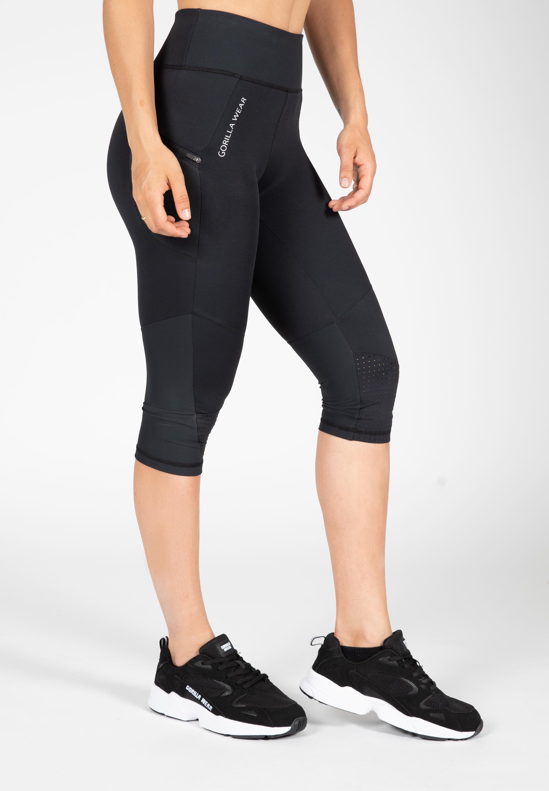 Monroe Cropped Leggings - Black - XL