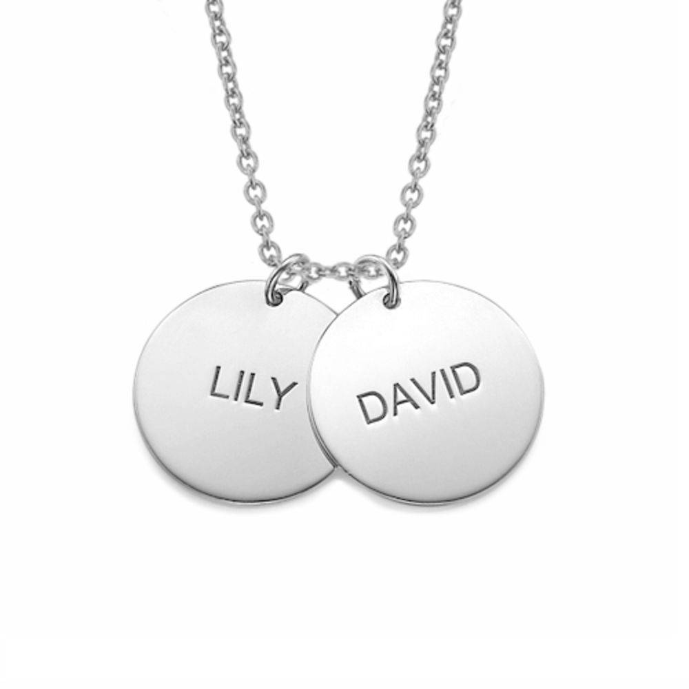 Mother's Jewellery - Personalised Disc Necklace in Sterling Silver