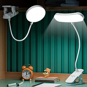 1pc USB Charging Desk Lamp with Adjustable Clamp, LED table lamp Soft Reading Light, Bedside Book Light, Gentle Night Light, LED Touch Dimming, Eye Protection