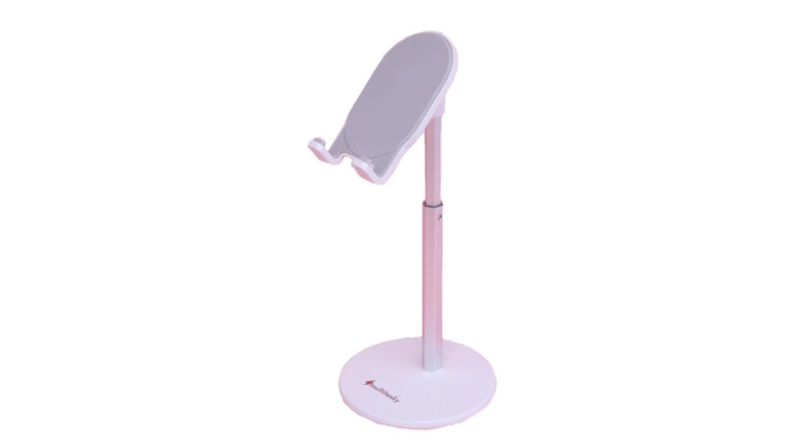 Multitasky Multi-Angle Extendable Desk Cell Phone Holder & iPad Stand Cream White