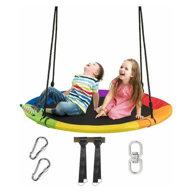 Kids' 40-Inch Flying Saucer Tree Swing - Multicolored