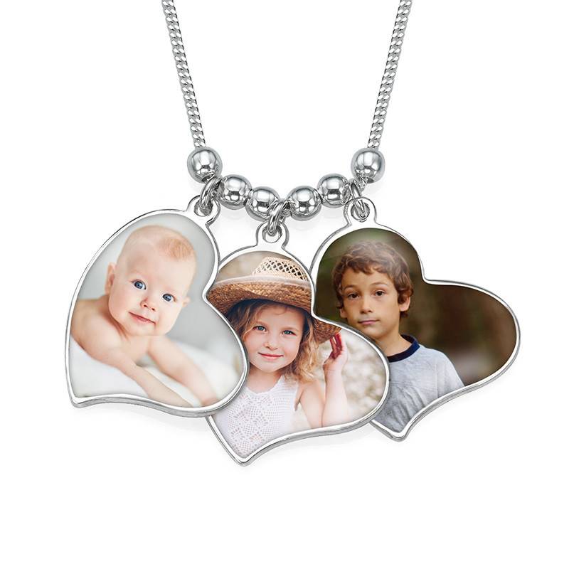 Multiple Photo Charm Necklace in Sterling Silver