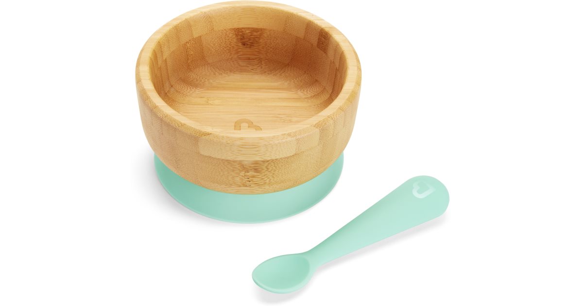 Munchkin Bambou sugeskål & ske sæt bestik til babyer 6 måneder+