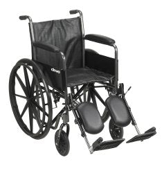 McKesson Wheelchair, 18" Seat, Fixed Arms, Elevating Leg Rests,1 Each