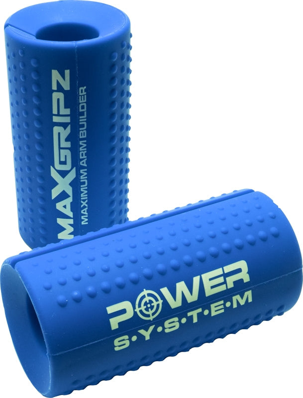 Power System Mx Gripezzi Fitness Griffe für Langhanteln Farbe Blau M 2 Stück