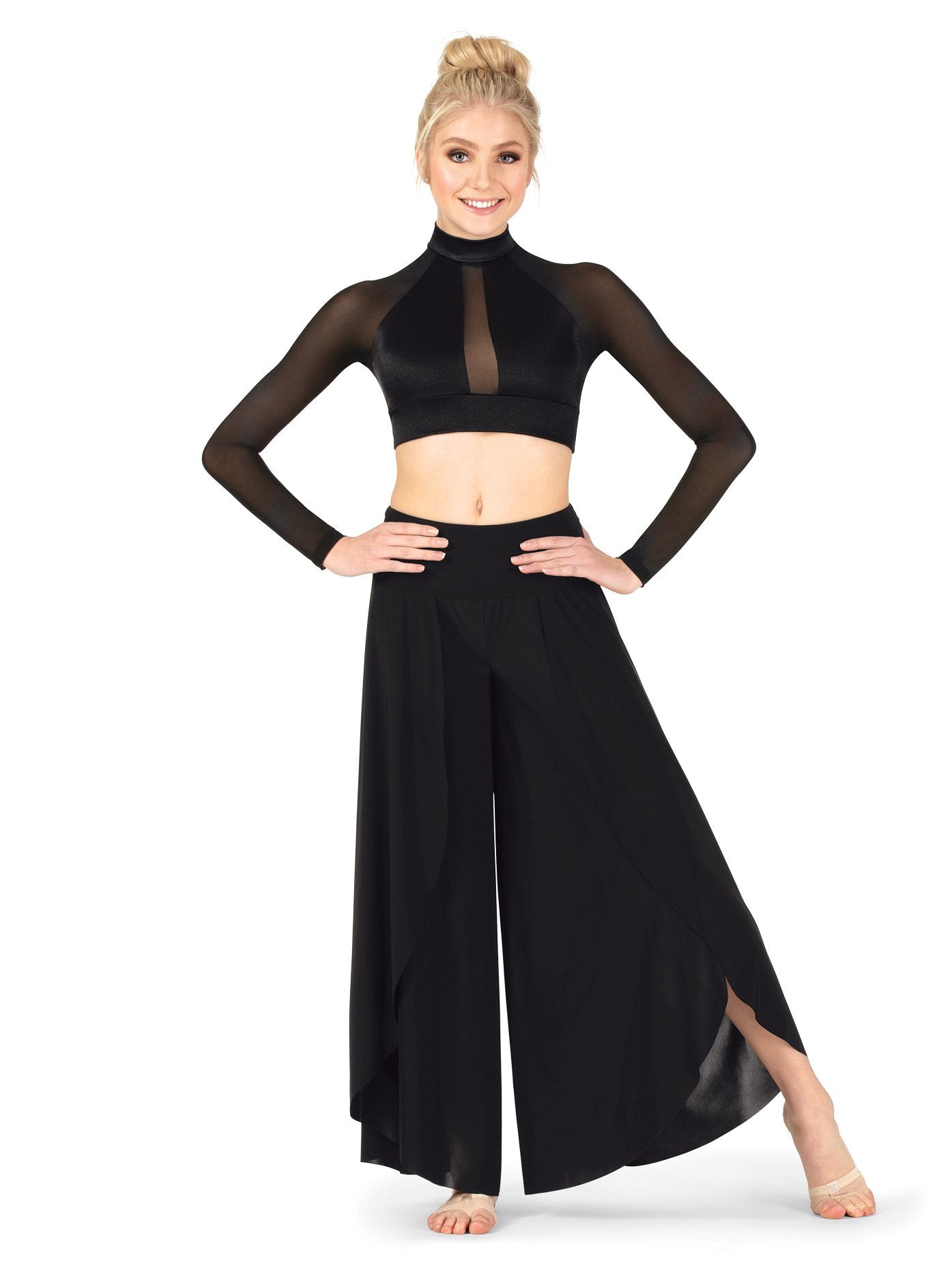 Double Platinum Womens Front Slit Petal Lyrical Pants Eggplant XS N7785