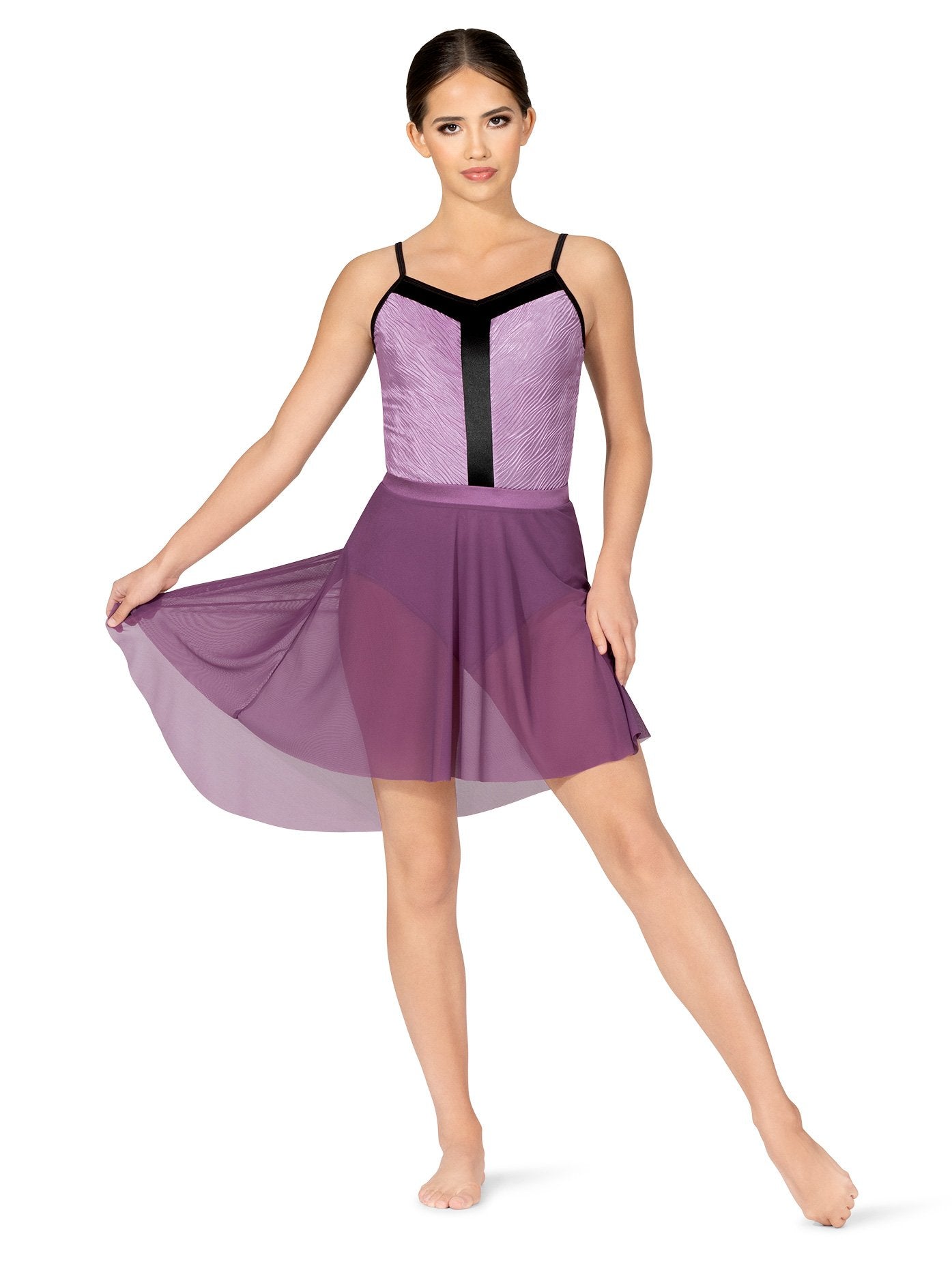 Double Platinum Womens High-Low Mesh Performance Skirt Lilac M N8133